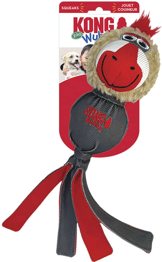 Brinquedo Mordedor Kong Wubba Zoo Mandril - Tam. Único