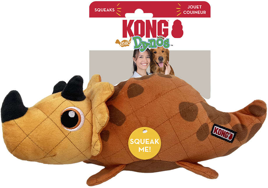 Brinquedo Pelúcia Kong Dyno Roars Dinossauro Laranja - Tam. Único