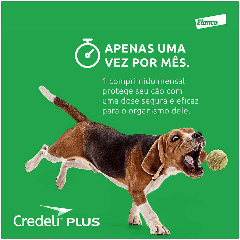 Antipulgas Credeli Plus 56,25 mg para Cães de 1,4 a 2,8Kg - 1 Comprimido