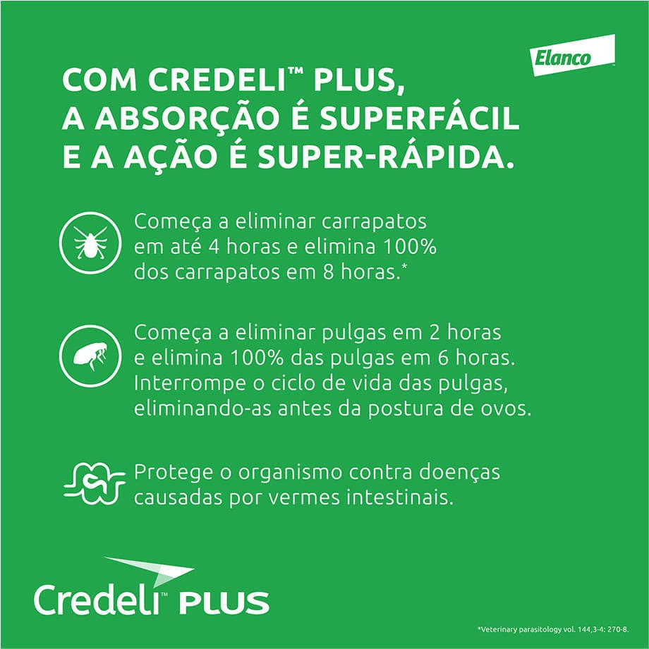 Antipulgas Credeli Plus 900 mg para Cães de 22 a 45Kg - 1 Comprimido