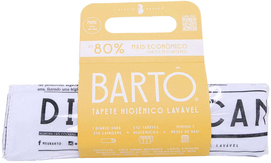 Tapete Higiênico Lavável Meu Bartô Diário Canino para Cães Raças Mini - Tam. Único