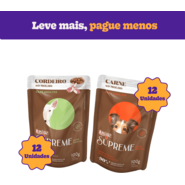Kit Ração Úmida Quatree Supreme Carne e Cordeiro para Cães Adultos - 24 Unidades