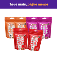 Kit Snack Quatree para Gatos Adultos Sabor Salmão, Frango Pele e Pelo e Bola de Pelo - 6 Unidades