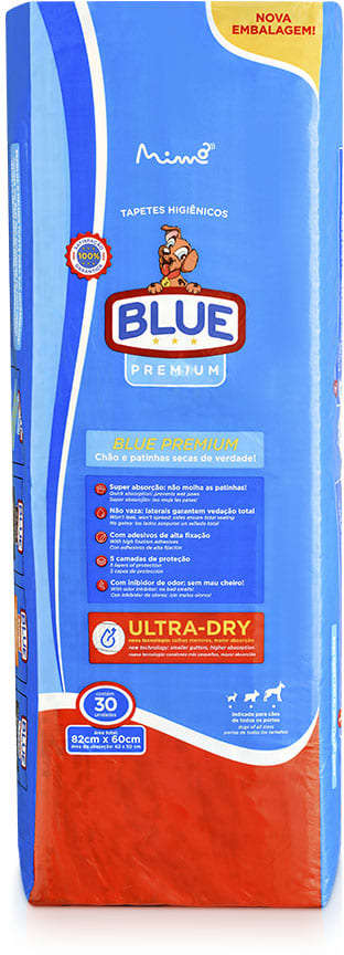 Tapete Higiênico Blue Premium - 30 Unidades