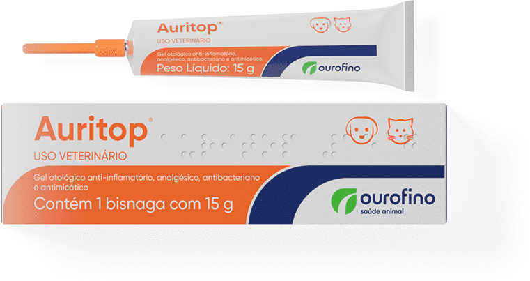 Tratamento Otológico Ourofino Auritop para Cães e Gatos - 15 g