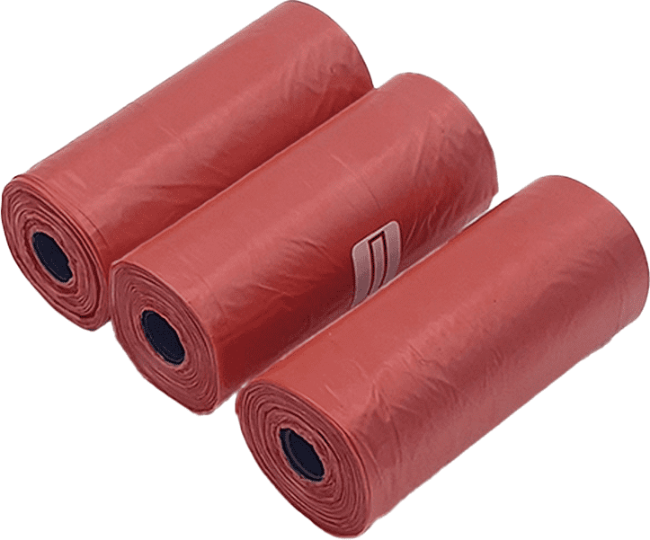 Refil Cata Caca Kroco Vermelho Biodegradável - 3 Rolos