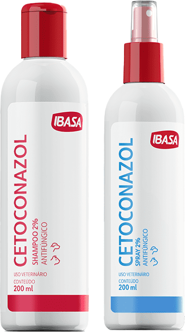 Kit Ibasa Shampoo e Spray Antifúngico Cetoconazol 2% para Cães e Gatos - KIT