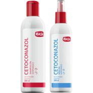 Kit Ibasa Shampoo e Spray Antifúngico Cetoconazol 2% para Cães e Gatos - KIT