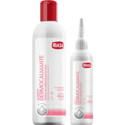 Kit Ibasa Sampoo e Loção Dermocalmente para Cães e Gatos - KIT