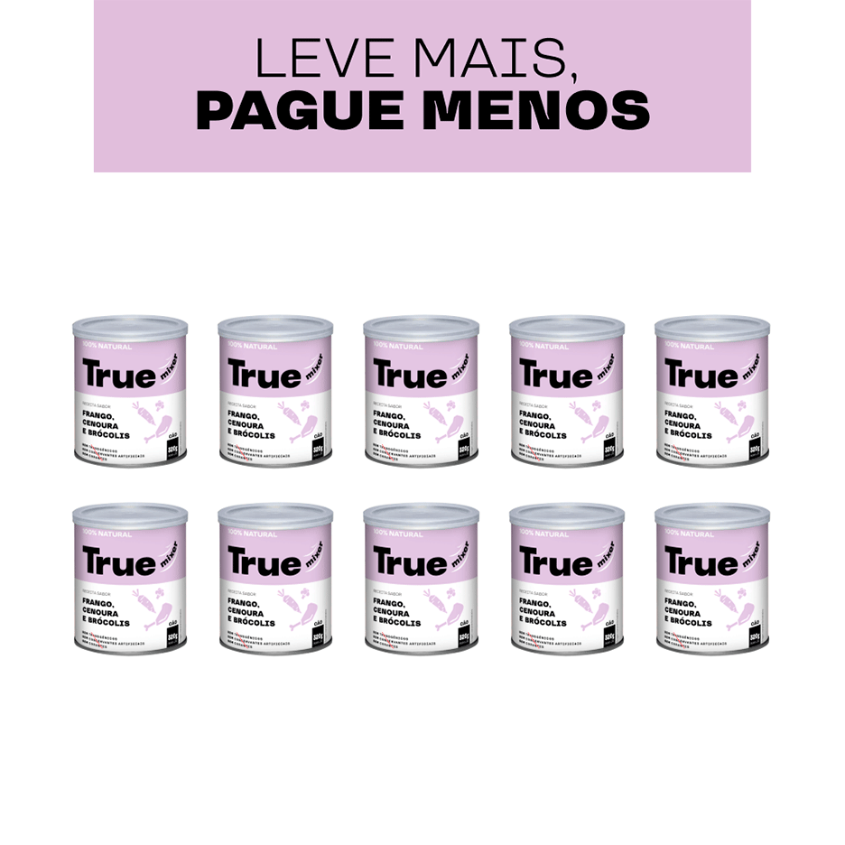 Ração Úmida True Mixer Frango, Cenoura e Brócolis para Cães - 3,2Kg