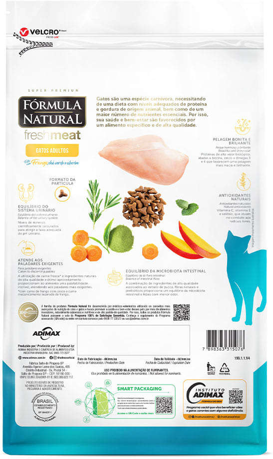Ração Seca Fórmula Natural Fresh Meat Frango para Gatos Adultos - 1Kg