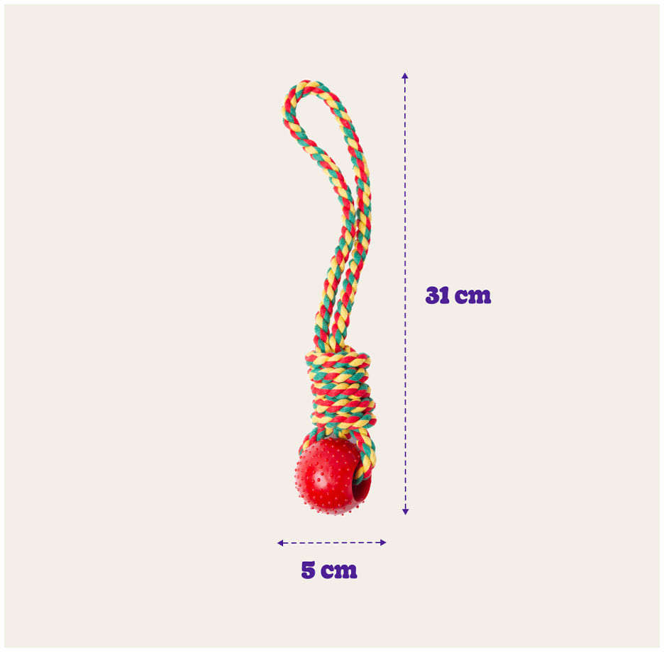 Brinquedo Kroco Puxador com Bolinha Vermelho para Cães - Tam. Único