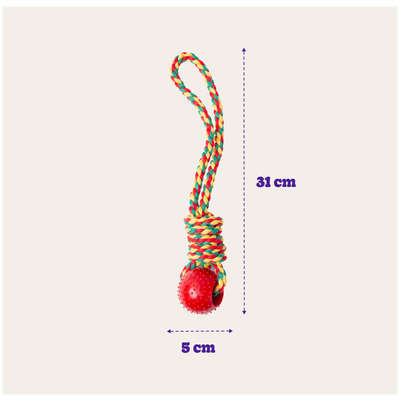 Brinquedo Kroco Puxador com Bolinha Vermelho para Cães