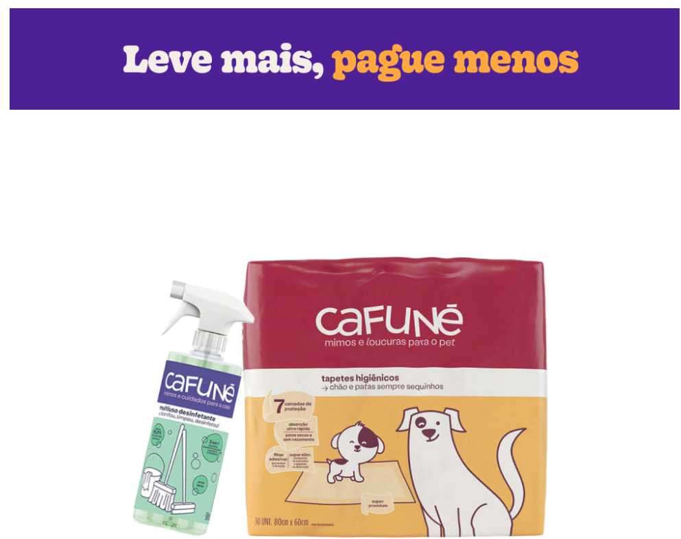 Kit Cafuné Tapete Higiênico + Desinfetante - KIT