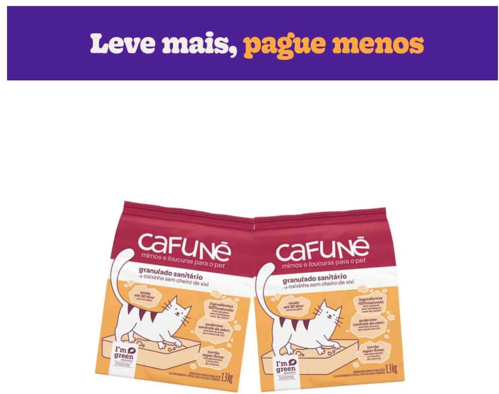 Combo Granulado Sanitário Cafuné para Gatos - KIT