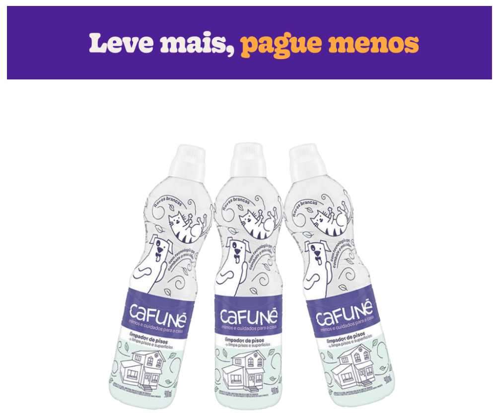 Combo Limpador de Pisos Cafuné Flores Brancas - 3 Unidades