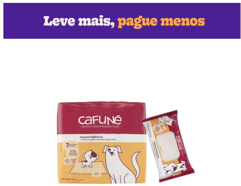 Kit Tapete Higiênico Cafuné para Cães + Toalha Umedecida Cafuné para Cães e Gatos - KIT
