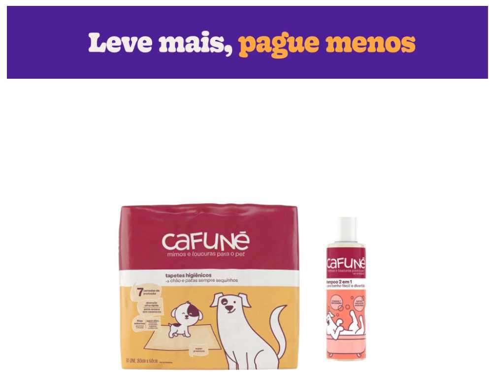 Kit Tapete Higiênico Cafuné + Shampoo Cafuné 2 em 1 - KIT