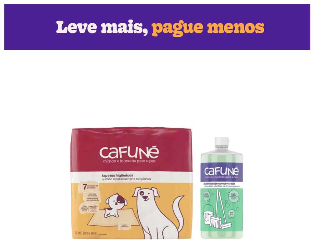 Kit Tapete Higiênico Cafuné + Desinfetante Cafuné Concentrado - KIT