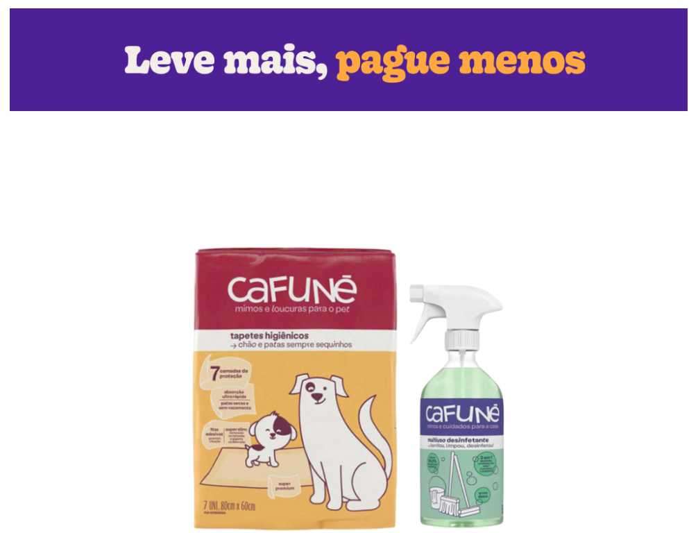 Kit Tapete Higiênico Cafuné + Desinfetante Cafuné Concentrado Erva-doce - KIT