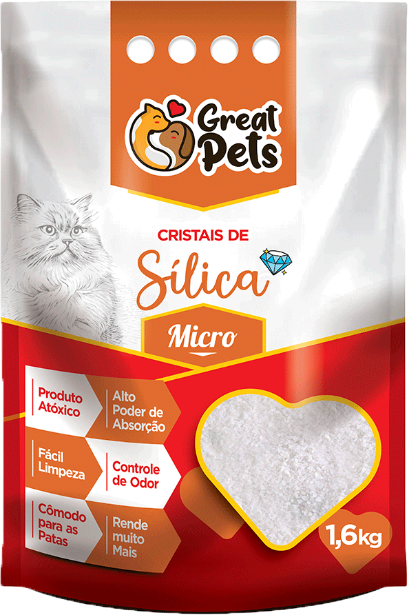 Areia Sílica Great Pets Fina para Gatos - 1,6Kg