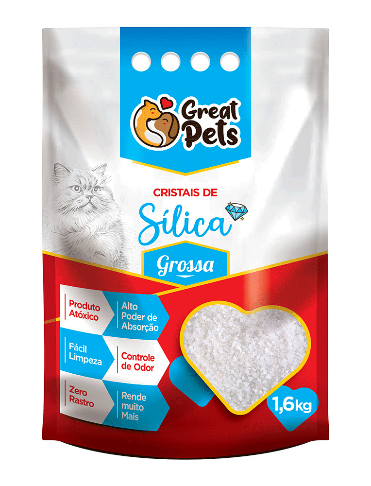 Areia Sílica Great Pets Grossa para Gatos - 1,6Kg