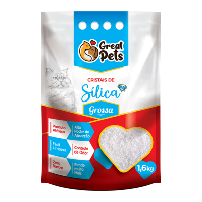Areia Sílica Great Pets Grossa para Gatos