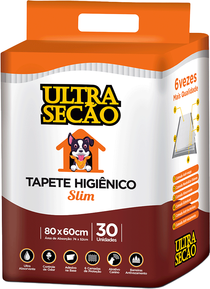 Tapete Higiênico Ultra Secão 05 em 01 80x60 para Cães - 30 Unidades