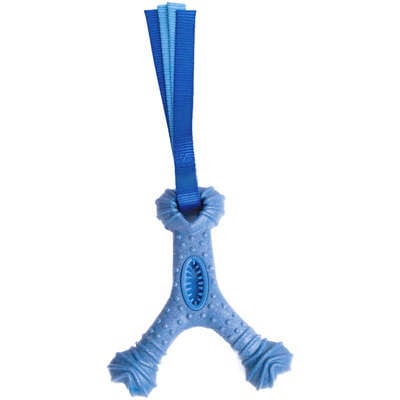 Mordedor Kroco Wishbone Texturizado Wood Azul para Cães