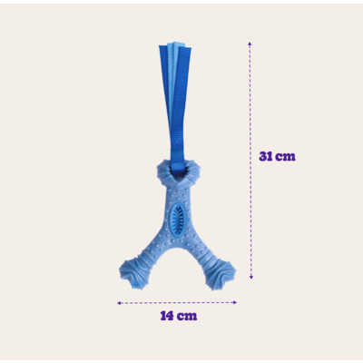 Mordedor Kroco Wishbone Texturizado Wood Azul para Cães