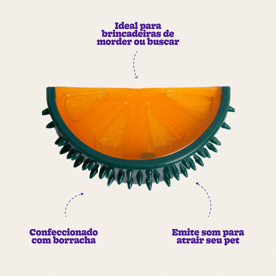 Mordedor Kroco Fruta Laranja para Cães - Tam. Único