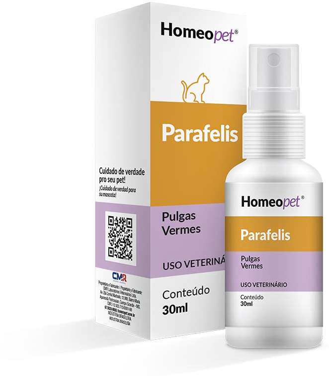 Sistema de Terapia Homeopet Antiparasitário para Gatos Parafelis - 30 mL