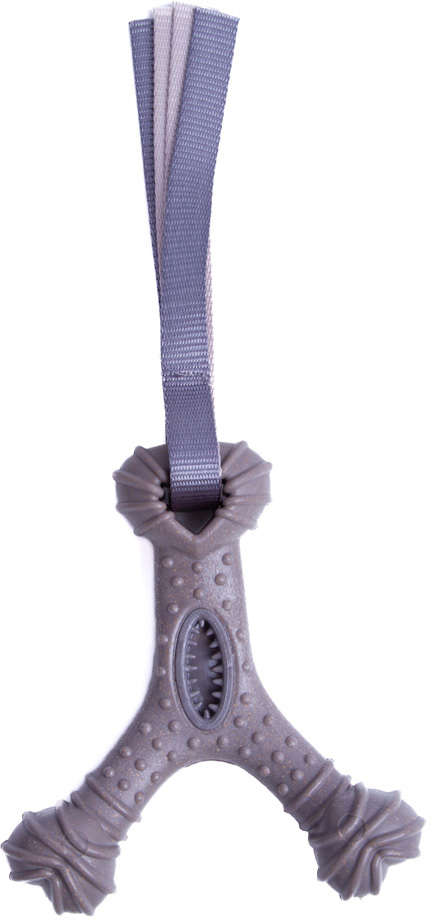 Mordedor Recheável Kroco Wishbone Texturizado Wood Marrom para Cães - Tam. Único