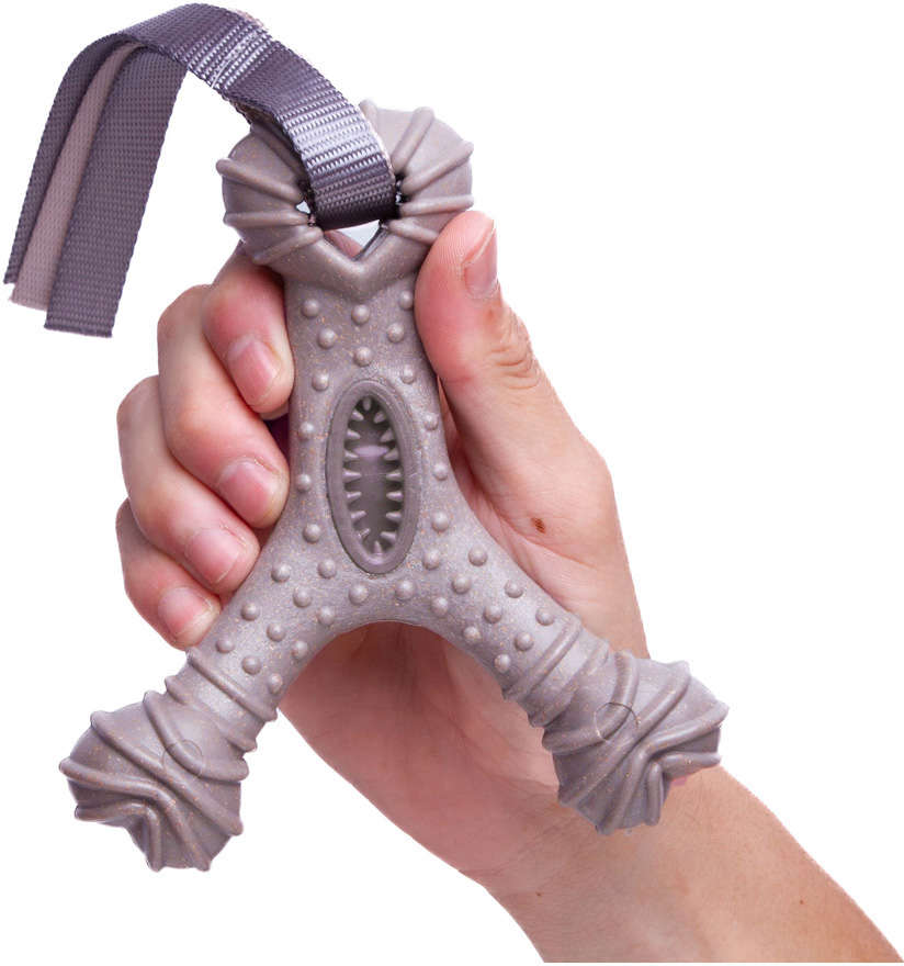 Mordedor Recheável Kroco Wishbone Texturizado Wood Marrom para Cães - Tam. Único