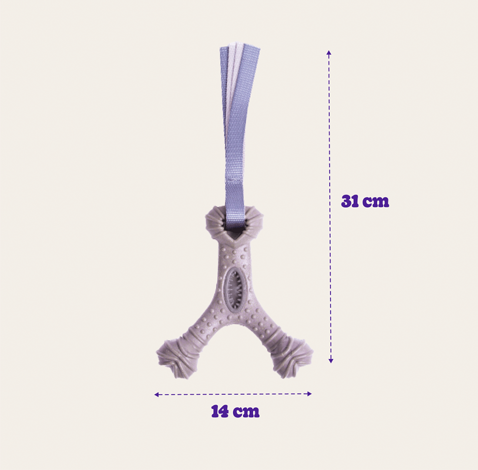 Mordedor Recheável Kroco Wishbone Texturizado Wood Marrom para Cães - Tam. Único