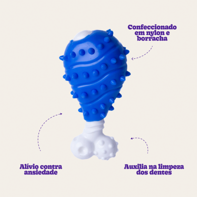 Mordedor Croco Coxa Azul para Cães