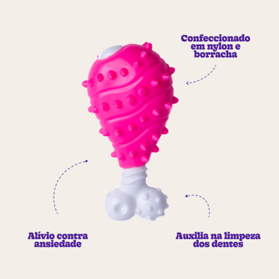 Mordedor Croco Coxa Rosa para Cães