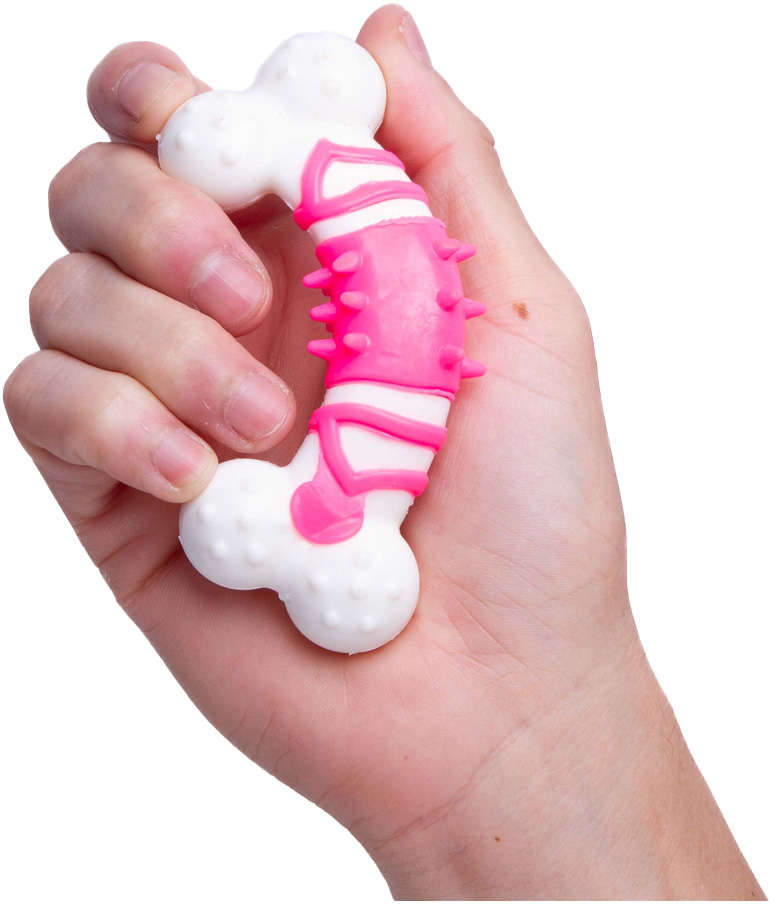 Brinquedo Kroco Mordedor Osso Rosa para Cães - Tam. Único