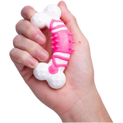 Brinquedo Kroco Mordedor Osso Rosa para Cães