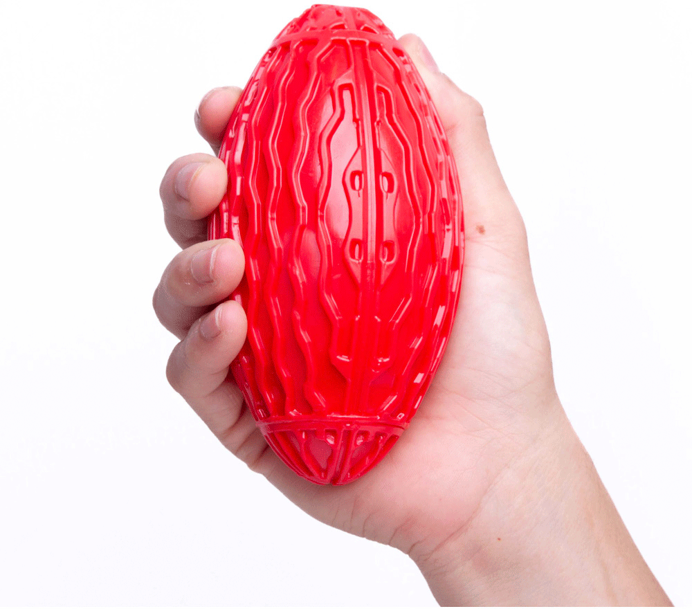 Brinquedo Kroco Bola de Rugby Vermelho para Cães - Tam. Único