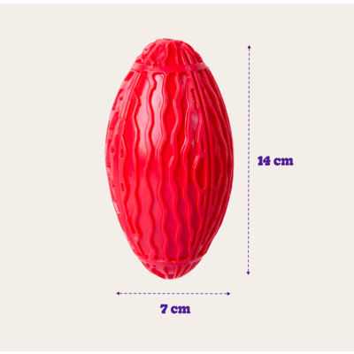Brinquedo Kroco Bola de Rugby Vermelho para Cães