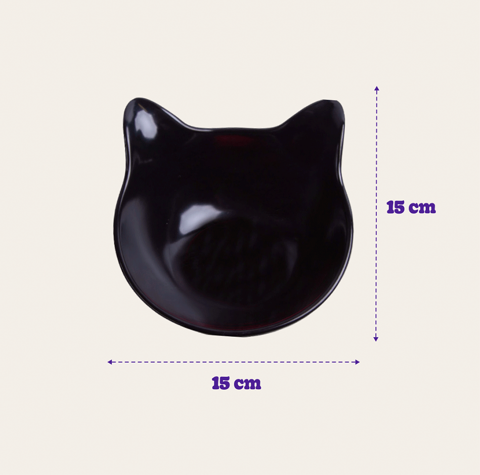 Comedouro Krocos Melamina Preto para Gatos - 600 mL