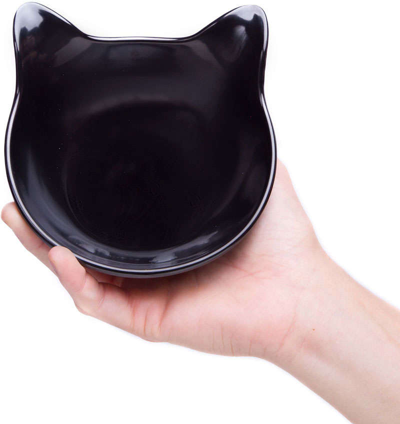Comedouro Krocos Melamina Preto para Gatos - 600 mL