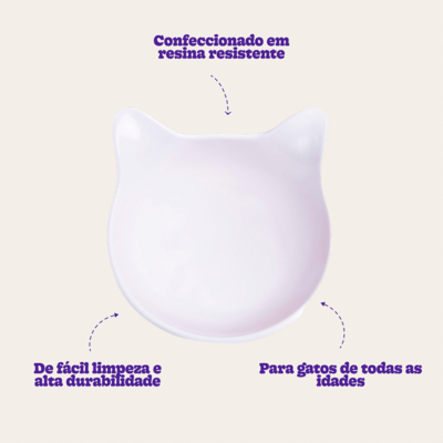 Comedouro Kroco Melanina Branco para Gatos