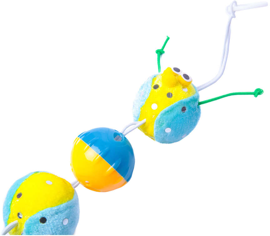 Brinquedo Kroco Centopeia Plumas Amarelo para Gatos - Tam. Único