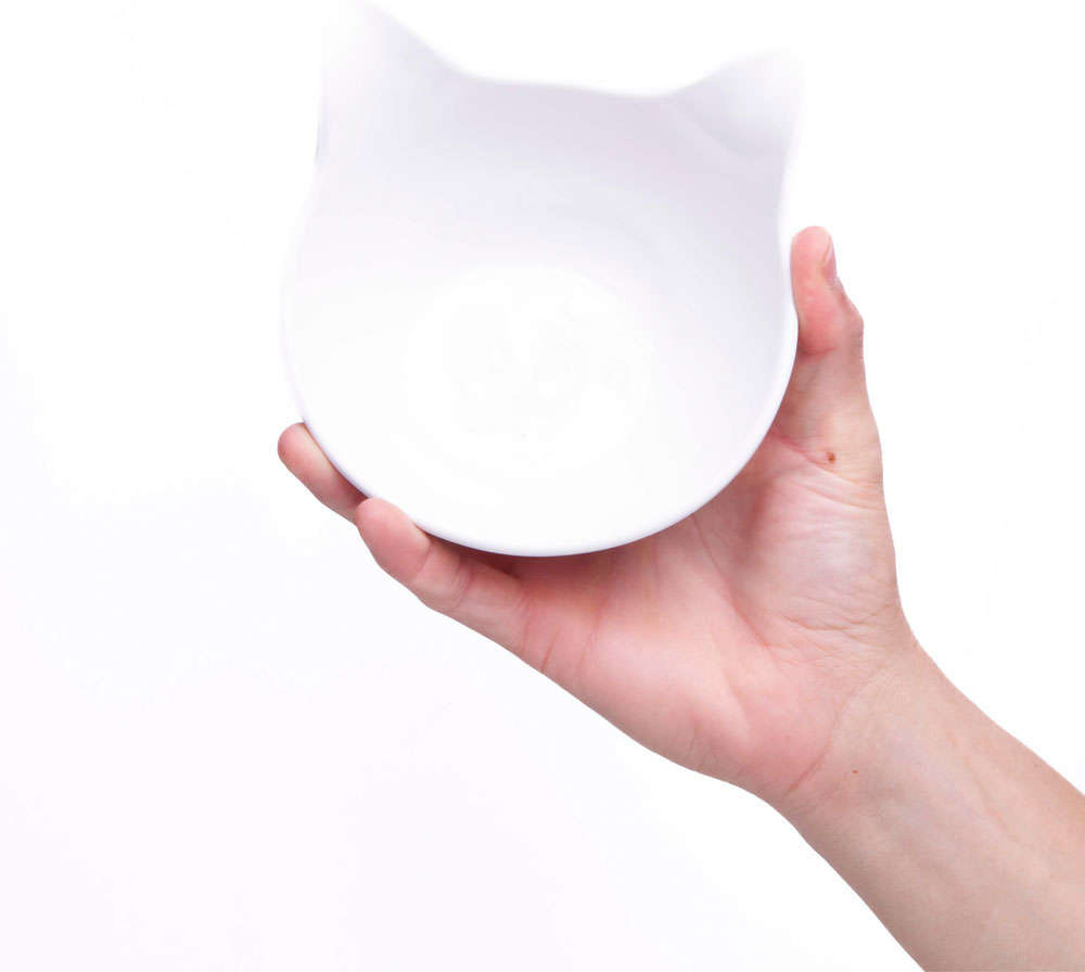 Comedouro Kroco Melanina Branco para Gatos - 600 mL
