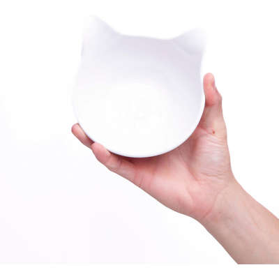 Comedouro Kroco Melanina Branco para Gatos