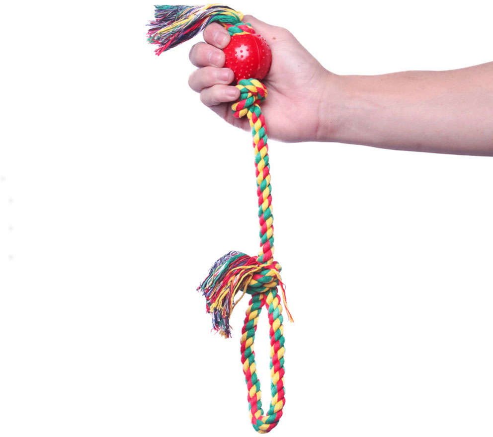 Brinquedo Kroco Mordedor Bolinha com Corda para Cães - Tam. Único