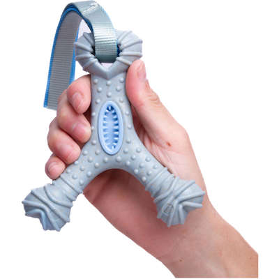 Mordedor Kroco Wishbone Texturizado Wood Azul Claro para Cães