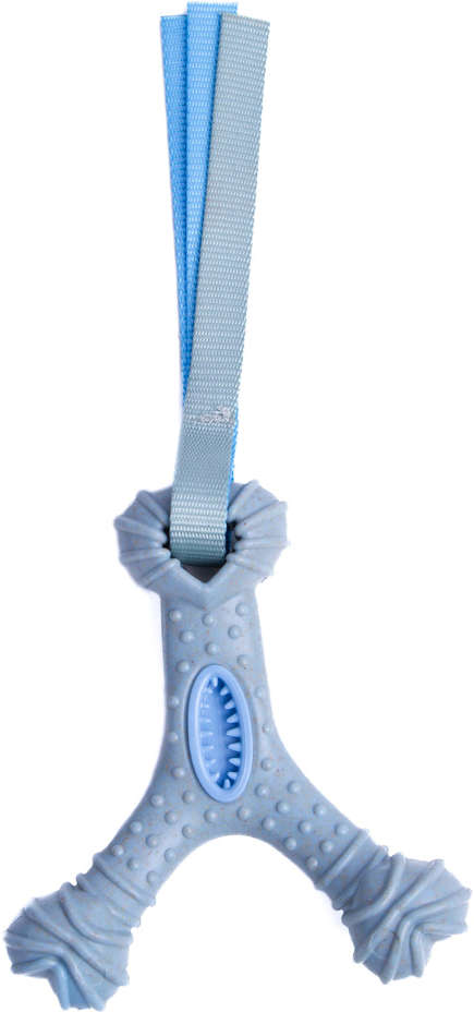 Mordedor Recheável Kroco Wishbone Texturizado Wood Azul Claro para Cães - Tam. Único
